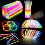 8" GLOW STICKS BRACELETS NECKLACES PARTY FAVORS +CONNECTOR 15PCS-400PCS