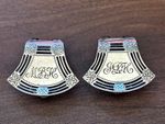 VTG/ANT WEBSTER STERLING SILVER PIERCED NAPKIN CLIPS ENGRAVED INITIALS