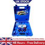 Briton Refrigerant 3-Way Manifold Gauge Set R134A R410A R22 HVAC Charging Kit