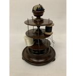 Antique Mahogany Wood Sewing Bobbin Stand / Cotton Spool Holder