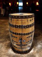 TENNENTS LAGER BEER  - Rustic Bourbon Barrel Cask Handcrafted Drinks Cabinet Bar
