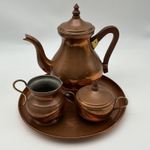Vintage MCM Argy Europe Copper, Tea/ Coffee, Sugar Bowl And Jug