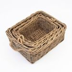 Rustic Fireside Chunky Wicker Log Basket Potato Basket With Rope Handles