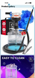 M ROSENFELD Portable Shisha Set  Acrylic Lightweight Hookah to Go with Shisha
