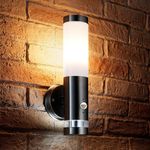 Auraglow Chrome Dual Function PIR Infrared Motion Sensor Outdoor LED Wall Light