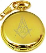 PERSONALISED GOLD MASONIC POCKET WATCH PW7