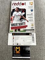MKDons V Portsmouth Programme Ticket Boardroom Matchday Pass 6/10/2012 Mint