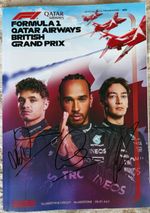 Lewis Hamilton Lando Norris George Russell Hand Signed Silverstone F1 Programme