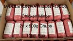 Frozen Dog Food Chicken Mince 20 x 500g Chubs 10kg box .BARF RAW DIET delivered