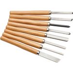 Woodworking Carving Lathe Chisel Set - Pro - Wood Woodturning Tools - 8PCE