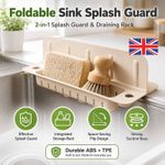 Foldable Sink Splash Guard with Suction Cups, 13.9 inch Sink Water Splash Guard