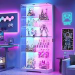 Large Glass Display Cabinet with RGB Lights & App Control Showcase Collectables