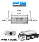 Exhaust Silencer 3" 76mm 5" x 8" Oval x 14" Profusion 304 Stainless Steel