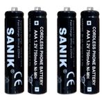 Rechargeable AAA Cordless Phone Batteries 750mAh 1.2V Ni-MH for BT Home Phones
