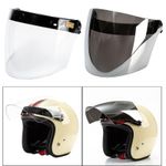 3-Snap Flip Up Motorcycle Visor Shield Lens for Open Face Motorcycle Helmet