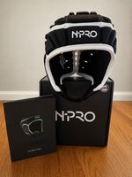 N-Pro Rugby Headguard Scrum Cap - Size Large Child - black and White