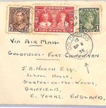 CANADA Air 1935 Cover *GOLDFIELDS* CDS First Flight FORT CHIPEWYAN Sask WB314