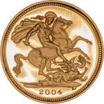 2004 Proof Half Gold Sovereign collectible decorative Paperweight
