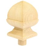 Square Acorn Newel Cap–Full or Half–32mm Peg–Pine, Oak, Hemlock or White Primed
