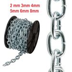 Hot Dipped Galvanised Steel Chain  Heavy Duty Durable Security Links 2 mm - 8 mm