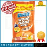 WOOD FLOOR WIPES FRESH LEMON JUMBO EXTRA STRONG CLEANS AND SHINES 24PK DUZZIT 
