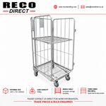 5 X ROLL CAGE REFURBISHED THREESIDED ROLL CONTAINER WITH SHELF WAREHOUSE 