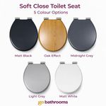Universal Soft Close Toilet Seat Wooden MDF Quick Release Hinges Easy Clean UK