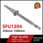 Ball Screw C7 SFU1204 250mm-1500mm With Flange Single Ball Nut End Machined CNC