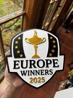 Decorative Ryder Cup 2025 Plaque – Europe Winners Trophy Sign | 25cm.