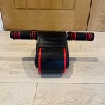 Dual-Wheel Ab Roller with Padded Handles for Home Gym Training, Black/Red