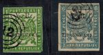 TRANSVAAL 1870 SG 2-3 6d Pale Ultramarine & 1S Deep Green IMPERF USED GEM
