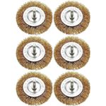 6x 4" 100mm Flat Wire Wheel Drill Rotary Brush Paint Rust Remover with 1/4 Shank