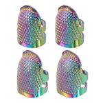 Sewing Thimble, Finger Protector for Hand Sewing, Colorful, 2 Sizes, 4 PCS