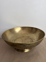 Large Antique Chinese Brass Footed Bowl