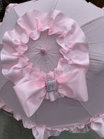 Pink Ribbon And Bling Bow Universal Pesci Baby Parasol Pram Pushchair-Romany 🩷