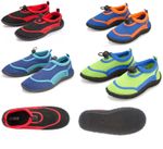 Childrens & Infants Wet Shoes Durable Toggle Tie Aqua Surf Water Beach Trainers