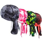 Men Do Durag Bandana Scarf Head Tie Down Band Cycling Biker Skull Pirate Hat Cap