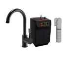  Industrial Style Single Lever 3 in 1 Instant Hot Water Tap Kit Matt Black