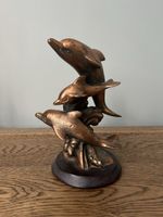 Bronze Dolphin Statue Ornament Vintage