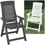 Folding Garden Lounger Chair 5 Multi Reclining Positions Outdoor Dining Chairs