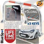 Folding Locking Parking Barrier 3 Leg Post Security Driveway Car Park Drive 3Key