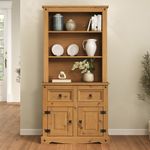 Corona Sideboard with Hutch Welsh Dresser Top 2 Door 2 Drawer Solid Waxed Pine