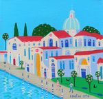 "A City With Character" - acrylic painting on canvas by original artist