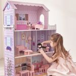 Wooden Dolls House Giant Tall Dollhouse 13 Accessories Teamson Kids