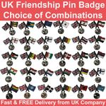 Union Jack Pin Badge Friendship Metal Lapel Choice of Designs FREE UK Delivery