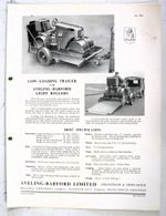 AVELING BARFORD Low Loading Trailer for Light Roller Contruction Sales Sheet