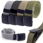 Nylon Webbing Belt Mens Quick Release Plastic Buckle Tactical Military Black