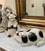 Vintage Hand-Painted Spotted Ceramic Pig Figurines – Set of Two