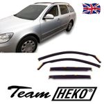 Wind Deflectors Fits Skoda Octavia Mk2 2004-2010 Estate 4-Pcs Set Tinted Heko