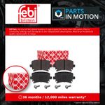 Brake Pads Set Rear 16540 Febi 1K0698451 1K0698451B 1K0698451D 1K0698451E 23914